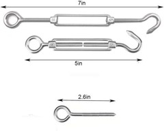 Outdoor Turnbuckle Wire Tensioner Kit 1/16 Vinyl Coated 100Ft Stainless Steel