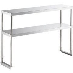 12″W x 48″D x 32″H Stainless Steel Double Deck Overshelf For Work Prep Tables