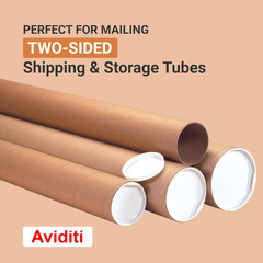 Cardboard Tubes with Caps, 24″L X 4″W X 4″H, Pack of 12 | Poster Tube for Mailin