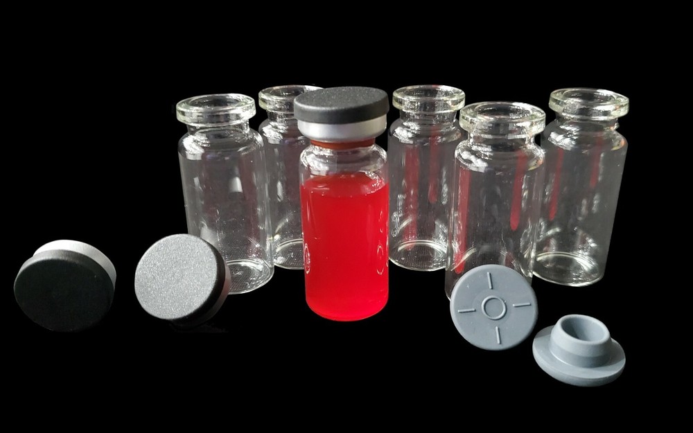 100pcs-10ml Clear Vials+20mm Black capsGlass Bottles HPLC Beveled Edge Crimp Top