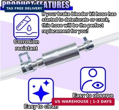 2PCS Brake Bleeder Hose, Motorcycle Clutch One Way Check Valve Bleeding Tool Kit