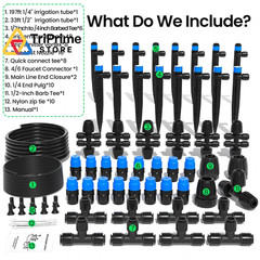 MIXC 230FT Quick-Connect Drip Irrigation 33FT Main tube+197FT 1/4” tube
