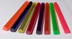 8 DIFFERENT 1” INCH DIAMETER CLEAR ACRYLIC RODS BLUE RED PINK PURPLE GREEN AMBER