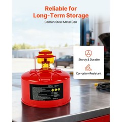 Safety Gas Can, 2.5 Gallon Type I Red Safety Can for Gasoline