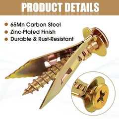 100PCS Heavy-Duty Self-Drilling Drywall Anchors with Screws Kit