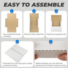 Golden State Art, 25 Pack 10.75×7.5×2 inch Easy-Fold 10.75×7.5×2, White