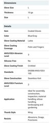 12 Pair PIP G-Tek GP LARGE Coated Gloves, Palm and Fingers, Level 3 Abrasion