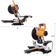 10in Single Bevel 2 Speed Sliding Miter Saw,5000/3200 RPM,3.5x13in Cutting