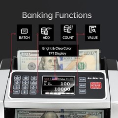 BillMaster BM6520 Money Counter Machine – Value Counting Cash Counter USD EUR CA