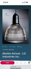 Light Fixture, LSI Abolite Atrium