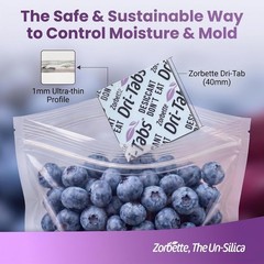 Food Safe Moisture Absorbers, Plant Based, 75pk, Small Slim Tabs for Pantry and