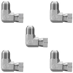 5Pack 90 Degree Elbow Hydraulic Adapter Fittings:1/2″ JIC Male x 3/8″ JIC Female