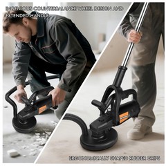 7” Concrete Floor Grinder Set Long Handle 3800W Floor Polisher 6 Gears 6000RPM