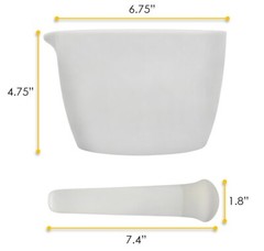 Porcelain Mortar & Pestle Set, 25oz – Unglazed Grinding Surface – Eisco Labs