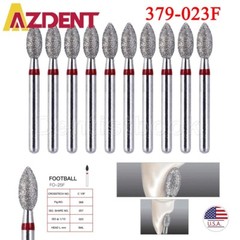 10pcs Dental Diamond Bur FG 368-023F Fine Grit Football Cutting High Speed Burs