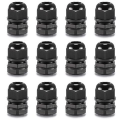 12pcs 3/8″ NPT Cable Gland Waterproof IP68 Nylon Cable Pass Through Cord Grip