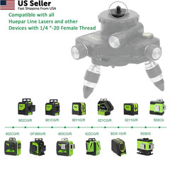 Laser Level Adapter 360-Degree Rotating Base 1/4″ Tripod Mount Micro-Adjust USA