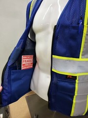 FX Two Tone HI-VIS Blue Safety Vest with 4 Front Pocket Small to 5XL