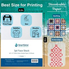3pt Water Soluble Paper Dissolves in Water Biodegradable Letter 8.5×11″ 10 Pack