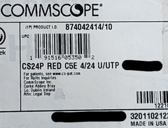 Commscope CS24P 24/4P Cat5E U/UTP WebTrak Plenum Network Cable CMP Red /100ft