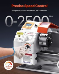 Metal Lathe Machine 8.7 x 18 in Precision Bench Power Metal Lathe Automatic Feed