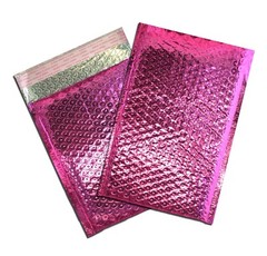 6×10 METALLIC BUBBLE MAILER, POLY BUBBLE Design Padded Shipping Bags, Pink,Teal