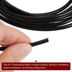 Round Belts 3.5mm Dia 3.3ft Length Smooth Surface PU Urethane Black