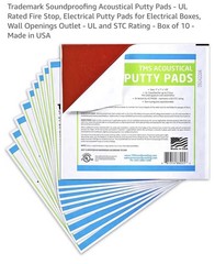 Trademark Soundproofing Acoustical Putty Pads – UL Rated Fire Stop, Electrical