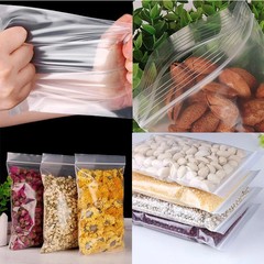 200/ Transparent Zip Bags Food Jewelry Vacuum Storage Bag Plastic Thicken Reclos