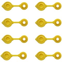 (8) Yellow Vent Gas Caps w/Retaining Lip Works with Plastic and Metal Containers