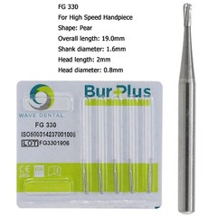 Wave Dental Carbide Burs FG 330 245 169L Bur Pear Shape High Speed Friction Grip