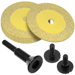 Jersvimc 2Pcs Diamond Die Grinder Cut Off Wheel with Mounting Mandrel, 2 Gold