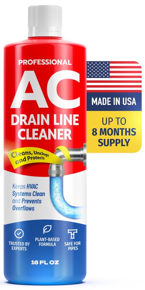 AC Drain Line Cleaner – Fast Acting Plant-Based Formula, Multi-Use HVAC…