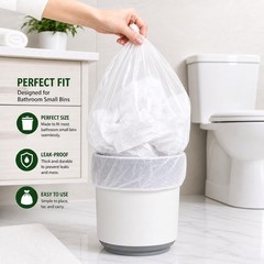 Small Trash Bags 3 Gallon Garbage Bags (440 Count) Bathroom Clear Plastic Was…