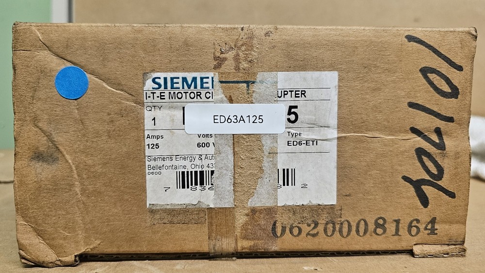 SIEMENS ED63A125 CIRCUIT BREAKER 125 Amp 3 Pole Not in Orginal Box