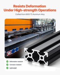 VEVOR 4PCS 39.4 in (1000 mm) T Slot 2040 Aluminum Extrusion Anodized Linear Rail