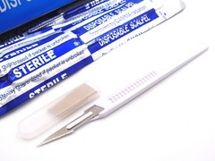 10 Disposable Scalpel #11 Sterile Plastic Handle