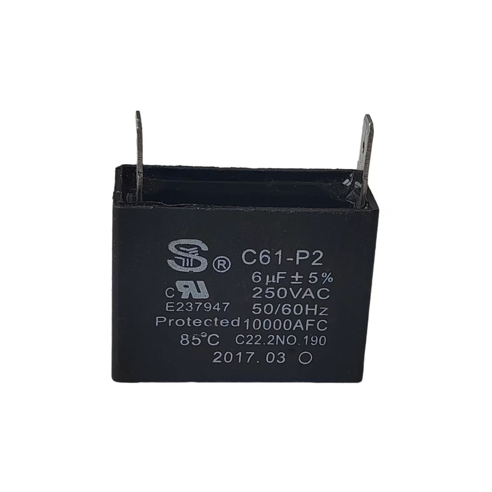1pcs New C61-P2 6uF 250VAC 50/60Hz 10000AFC C22.2NO.190 85℃ Capacitor E237947