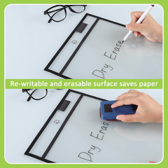 25 Pack Job Ticket Holders 10X13 Inches-Dry Erase Pockets Sleeves Shop Ticket…