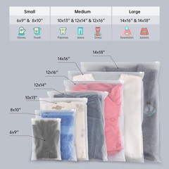 14×18 Inch Clothes Packaging Bags for , 50Pcs 2 Gallon Frosted Zipper Clothin…