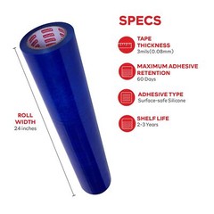 XFasten Floor Protection Film, 24-Inch x 200-Foot Roll, 3 mils