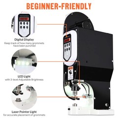 Yescom 750W Electric Grommet Press Machine Plug-and-play Eyelet Hole Punch Tool