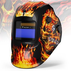 VILSIN True Color Auto Darkening Welding Helmet with Flames Welding Mask Larg…