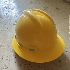 Lot 2 MSA Yellow Hard Hat Safety Helmet PPE Head Protection V-Gard