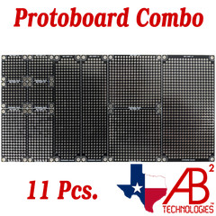 11 Pcs Black PCB Proto / Perf Boards Double Sided Combo Pack