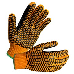 EvridWear Crisscross Honeycomb Grip Double Layer String Knit Work Gloves