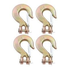 4 Pack 5/16″ G70 Chain Hook Clevis Slip Hook with Safety Latch 14000Lbs Capacity