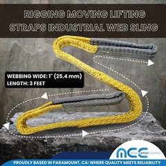 4 Pack 1″ x 3ft 2 Ply Polyester Flat Eye Lifting Sling Strap Web Sling 3100 lbs
