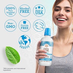 GuruNanda Oxyburst Teeth Whitening Mouthwash – Alcohol & Fluoride Free, with H