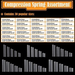 Compression Springs Assortment Kit Stainless Steel 40 Different Sizes 300 Pieces